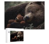Adult Jigsaw Puzzles 300 PCS Sleeping Bear And Toy in Forest Puzzle for Adults Brain Teaser Game Wall Decoration Birthday Present, Gifts, 300 PCS