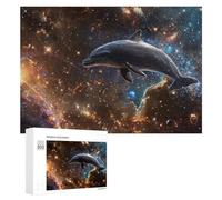 Adult Jigsaw Puzzles 300 PCS Space Dolphin Wallpaper Puzzle for Adults Brain Teaser Game Wall Decoration Birthday Present, Gifts, 300 PCS