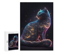 Adult Jigsaw Puzzles 300 PCS Space Is Wild Cat Galaxies Teenagers Puzzles Toy Wall Decor Pattern Assembly Gifts for Friends And Family 300 PCS