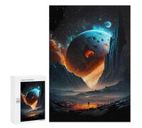 Adult Jigsaw Puzzles 300 PCS Stellar Solitude Planet Teenagers Puzzles Toy Wall Decor Pattern Assembly Gifts for Friends And Family 300 PCS