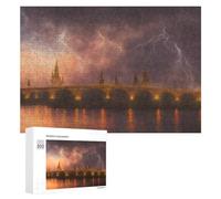 Adult Jigsaw Puzzles 300 PCS Thunderstorm Over The Bridge Puzzles for Adults Hands-on Game Enhance Memory Gifts for Friends And Family 300 PCS
