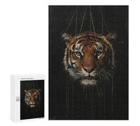 Adult Jigsaw Puzzles 300 PCS Tiger Head String Art Jigsaw Puzzles for Adults Stress Reliever Challenging To Complete Brainteaser Family Games 300 PCS