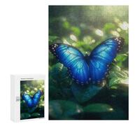 Adult Jigsaw Puzzles 300 PCS Tropical Rainforest Blue Morpho Butterfly Jigsaw for Adults Relaxing Games Birthday Present Great Gift for Gaming 300 PCS