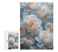 Adult Jigsaw Puzzles 300 PCS Vintage Peony Flowers Teenagers Puzzles Toy Wall Decor Pattern Assembly Gifts for Friends And Family 300 PCS