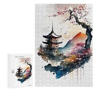 Adult Jigsaw Puzzles 300 PCS Watercolors Japanese 1 Teenagers Puzzles Toy Wall Decor Pattern Assembly Gifts for Friends And Family 300 PCS