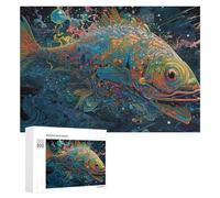Adult Jigsaw Puzzles 300 PCS Whimsical Fish in Colorful Ocean Puzzles for Adults Hands-on Game Enhance Memory Gifts for Friends And Family 300 PCS