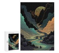 Adult Jigsaw Puzzles 300 PCS Winding River Landscape Teenagers Puzzles Toy Wall Decor Pattern Assembly Gifts for Friends And Family 300 PCS