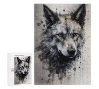 Adult Jigsaw Puzzles 300 PCS Wolf Beauty Black Ink Teenagers Puzzles Toy Wall Decor Pattern Assembly Gifts for Friends And Family 300 PCS