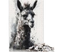 Adult Jigsaw Puzzles 300 Pieces Llama Beauty Watercolor Wooden Puzzle Adult Jigsaw Puzzle Jigsaw Puzzles for Adults Teenagers 1000pcs (75x50cm)