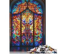 Adult Jigsaw Puzzles 300 Pieces Stained Glass Stag Wooden Puzzles for Adults Puzzles Funny Jigsaw Puzzles 1000pcs (75x50cm)