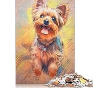Adult Jigsaw Puzzles 300 Pieces Yorkshire Terrier Sketch Wood Puzzle Jigsaws for Adults Stress Relief Toys 1000pcs (75x50cm)