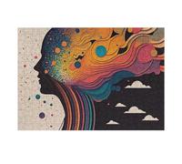 Adult Jigsaw Puzzles 38x26cm/1000pcs Abstract Mind Artistic Representation of Thought Flow Puzzles for Adults Hands-on Game Enhance Memory Gifts for Friends And Family 38x26cm/1000pcs