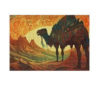 Adult Jigsaw Puzzles 38x26cm/1000pcs Desert Camel Sunset Artwork Puzzles for Adults Hands-on Game Enhance Memory Gifts for Friends And Family 38x26cm/1000pcs