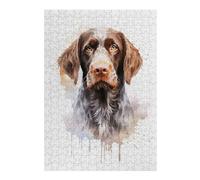 Adult Jigsaw Puzzles 38x26cm/1000pcs German Wirehaired Pointer Jigsaw Puzzle Anti-Stress Toys Presents for Women Gifts for Friends And Family 38x26cm/1000pcs