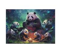 Adult Jigsaw Puzzles 38x26cm/1000pcs Pandas Roasting Marshmallows in The Forest Puzzles for Adults Hands-on Game Enhance Memory Gifts for Friends And Family 38x26cm/1000pcs