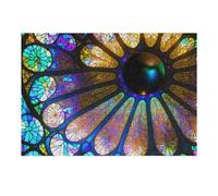 Adult Jigsaw Puzzles 38x26cm/1000pcs Stained Glass Ceiling Artwork Jigsaw for Adults Relax Games Presents for Women Birthday Present, Gifts, 38x26cm/1000pcs