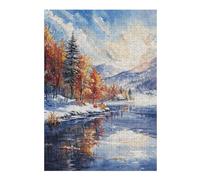 Adult Jigsaw Puzzles 38x26cm/1000pcs Winters Dawn Reflection Jigsaw Puzzle Anti-Stress Toys Presents for Women Gifts for Friends And Family 38x26cm/1000pcs