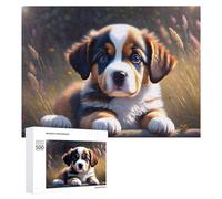 Adult Jigsaw Puzzles 500 PCS Adorable Puppy in Field Jigsaw for Adults Relax Games Presents for Women Birthday Present, Gifts, 500 PCS