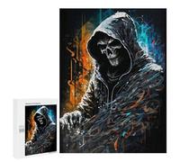 Adult Jigsaw Puzzles 500 PCS Artistic Grim Reaper Illustration Jigsaw for Adults Relax Games Presents for Women Birthday Present, Gifts, 500 PCS