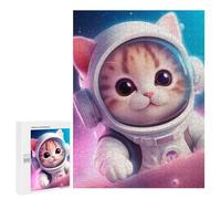 Adult Jigsaw Puzzles 500 PCS Astronaut Baby Red Kitten Jigsaw for Adults Relaxing Games A Work of Art Birthday Present, Gifts, 500 PCS