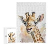 Adult Jigsaw Puzzles 500 PCS Baby Giraffe Watercolor Teenagers Puzzles Toy Wall Decor Pattern Assembly Gifts for Friends And Family 500 PCS