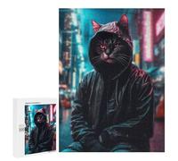 Adult Jigsaw Puzzles 500 PCS Cat Asian City Night Teenagers Puzzles Toy Wall Decor Pattern Assembly Gifts for Friends And Family 500 PCS