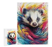 Adult Jigsaw Puzzles 500 PCS Colorful Badger Artwork Puzzles for Adults Hands-on Game Enhance Memory Gifts for Friends And Family 500 PCS