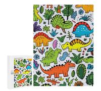 Adult Jigsaw Puzzles 500 PCS Colorful Dinosaur Sticker Set Puzzles for Adults Hands-on Game Enhance Memory Gifts for Friends And Family 500 PCS