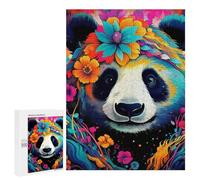 Adult Jigsaw Puzzles 500 PCS Colorful Floral Panda Puzzles for Adults Hands-on Game Enhance Memory Gifts for Friends And Family 500 PCS