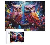Adult Jigsaw Puzzles 500 PCS Colorful Forest Owls Puzzle for Adults Brain Teaser Game Wall Decoration Birthday Present, Gifts, 500 PCS