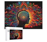 Adult Jigsaw Puzzles 500 PCS Colorful Mind Artistic Representation of Mental Complexity Jigsaw for Adults Relax Games Presents for Women Birthday Present, Gifts, 500 PCS