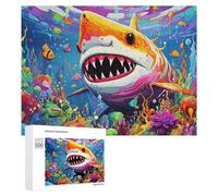Adult Jigsaw Puzzles 500 PCS Colorful Underwater Shark Adventure Jigsaw for Adults Relax Games Presents for Women Birthday Present, Gifts, 500 PCS