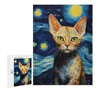 Adult Jigsaw Puzzles 500 PCS Devon Rex Cat Teenagers Puzzles Toy Wall Decor Pattern Assembly Gifts for Friends And Family 500 PCS