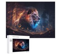 Adult Jigsaw Puzzles 500 PCS Enchanted Lion in Autumn Forest Puzzle for Adults Brain Teaser Game Wall Decoration Birthday Present, Gifts, 500 PCS