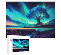 Adult Jigsaw Puzzles 500 PCS Enchanted Night Sky with Mystical Tree Puzzles for Adults Hands-on Game Enhance Memory Gifts for Friends And Family 500 PCS