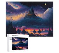 Adult Jigsaw Puzzles 500 PCS Fantasy Cloudscape with Castle Puzzle for Adults Brain Teaser Game Wall Decoration Birthday Present, Gifts, 500 PCS