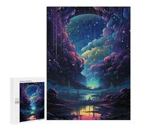 Adult Jigsaw Puzzles 500 PCS Fantasy Cloudscape with City Reflections Jigsaw Puzzles for Adults Stress Reliever Challenging To Complete Brainteaser Family Games 500 PCS