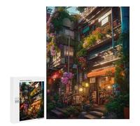Adult Jigsaw Puzzles 500 PCS Floral Urban Alleyway Puzzle for Adults Brain Teaser Game Wall Decoration Birthday Present, Gifts, 500 PCS