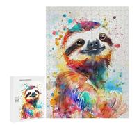Adult Jigsaw Puzzles 500 PCS Funny Sloth Watercolor Teenagers Puzzles Toy Wall Decor Pattern Assembly Gifts for Friends And Family 500 PCS