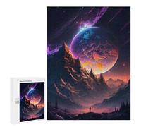 Adult Jigsaw Puzzles 500 PCS Galactic Twilight Scenery Teenagers Puzzles Toy Wall Decor Pattern Assembly Gifts for Friends And Family 500 PCS