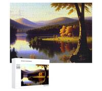 Adult Jigsaw Puzzles 500 PCS Golden Autumn Serenity by The Lake Puzzles for Adults Hands-on Game Enhance Memory Gifts for Friends And Family 500 PCS
