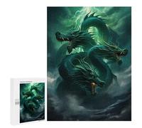 Adult Jigsaw Puzzles 500 PCS Green Dragon Storm Artwork Puzzles for Adults Hands-on Game Enhance Memory Gifts for Friends And Family 500 PCS