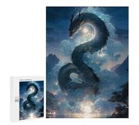 Adult Jigsaw Puzzles 500 PCS Japanese Dragon Moon Light Teenagers Puzzles Toy Wall Decor Pattern Assembly Gifts for Friends And Family 500 PCS