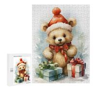 Adult Jigsaw Puzzles 500 PCS Merry Tiny Bear Xmas Jigsaw for Adults Relaxing Games A Work of Art Birthday Present, Gifts, 500 PCS