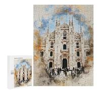 Adult Jigsaw Puzzles 500 PCS Milano Italy Watercolor Teenagers Puzzles Toy Wall Decor Pattern Assembly Gifts for Friends And Family 500 PCS