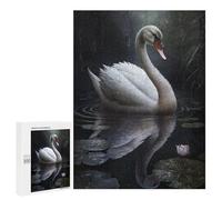 Adult Jigsaw Puzzles 500 PCS Misty Pond Swan Reflection Jigsaw Puzzles for Adults Stress Reliever Challenging To Complete Brainteaser Family Games 500 PCS