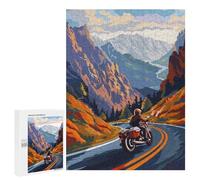 Adult Jigsaw Puzzles 500 PCS Motorcycle Mountain Jigsaw for Adults Relaxing Games A Work of Art Birthday Present, Gifts, 500 PCS