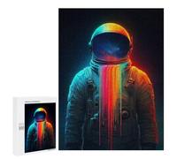 Adult Jigsaw Puzzles 500 PCS Neon Astronaut Space Exploration Art Jigsaw Puzzles for Adults Stress Reliever Challenging To Complete Brainteaser Family Games 500 PCS