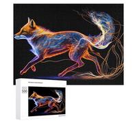 Adult Jigsaw Puzzles 500 PCS Neon Fox in Motion Puzzles for Adults Hands-on Game Enhance Memory Gifts for Friends And Family 500 PCS