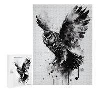 Adult Jigsaw Puzzles 500 PCS Owl Black And White Jigsaw for Adults Relaxing Games Birthday Present Great Gift for Gaming 500 PCS